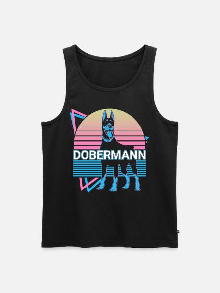 Dobermann Retro - Männer Premium Bio Tank Top - Schwarz