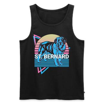 St. Bernard Rétro - Débardeur bio Premium Homme - noir - Devant - AI Model Male 178 light (178cm)