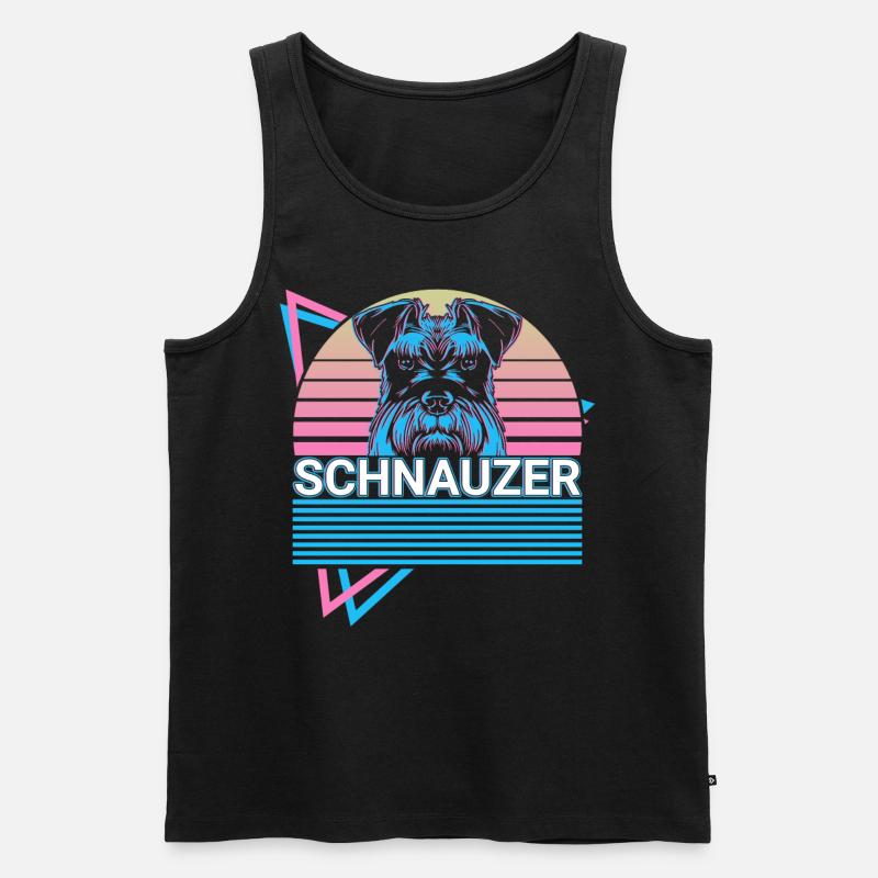 Schnauzer Retro - Männer Premium Bio Tank Top - Schwarz