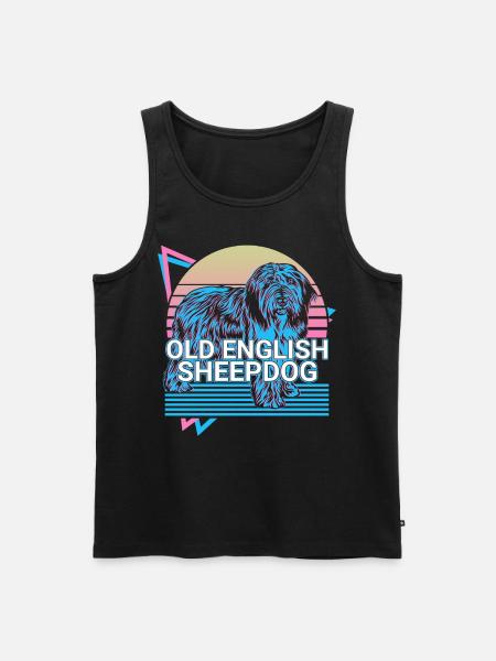 Old English Sheepdog Retro - Men's Premium Organic Tank Top - black