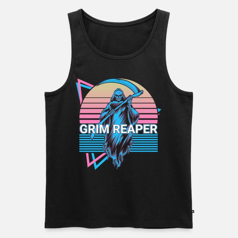 Sensenmann Retro - Männer Premium Bio Tank Top - Schwarz