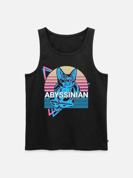 Abyssinian Cat Retro - Men's Premium Organic Tank Top - black