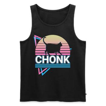 Chonk Cat Retro - Men's Premium Organic Tank Top - black - Front - AI Model Male 178 light (178cm)