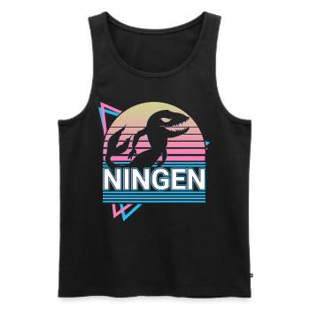 Ningen Cryptozoology Retro - Men's Premium Organic Tank Top - black - Front - AI Model Male 178 light (178cm)