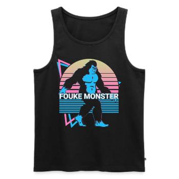 Fouke Monster Cryptozoologie Rétro - Débardeur bio Premium Homme - noir - Devant - Michal (187cm)