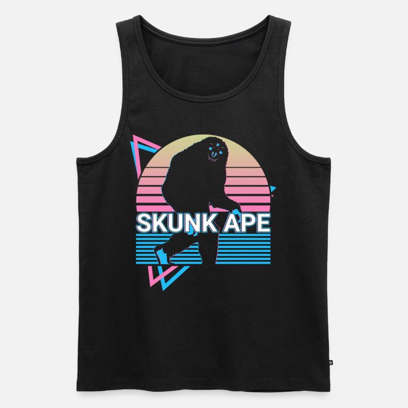Skunk Monkey Cryptid Cryptozoology Retro - Men's Premium Organic Tank Top - black