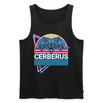 Cerbère Mythologie grecque antique Rétro - Débardeur bio Premium Homme - noir - Devant - AI Model Male 178 light (178cm)