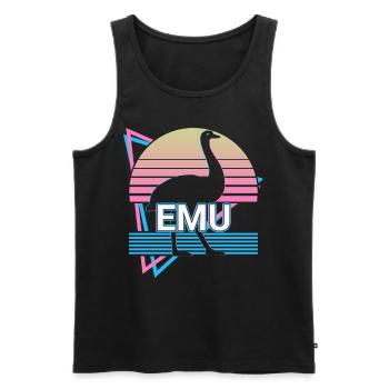 Emu Rétro - Débardeur bio Premium Homme - noir - Devant - Michal (187cm)