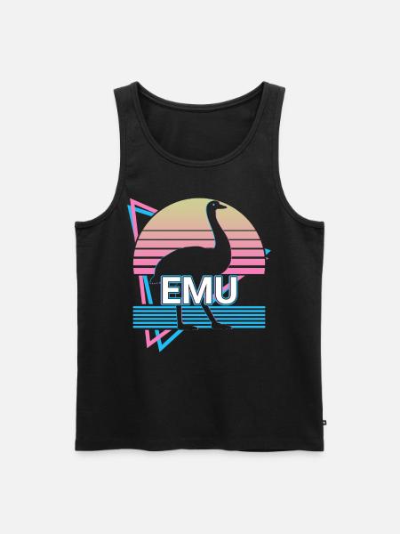 Emu Retro - Men's Premium Organic Tank Top - black