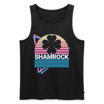Kleeblatt Blatt St. Patrick Irisches Kleeblatt Ret - Männer Premium Bio Tank Top - Schwarz - Vorne - Michal (187cm)