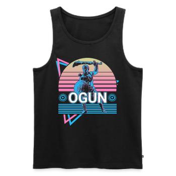 Ogun Orisha Afrikanische Gottheit Yoruba Religion - Männer Premium Bio Tank Top - Schwarz - Vorne - AI Model Male 178 light (178cm)