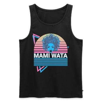 Mami Wata La Sirene Water Spirit Ancien - Débardeur bio Premium Homme - noir - Devant - Michal (187cm)