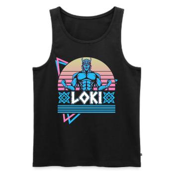 Loki Norse God Asgard Norse Mythology R - Men's Premium Organic Tank Top - black - Front - AI Model Male 178 light (178cm)
