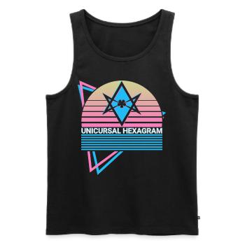 Unicursal Hexagram Six-pointed star Thelema Sy - Men's Premium Organic Tank Top - black - Front - AI Model Male 178 light (178cm)