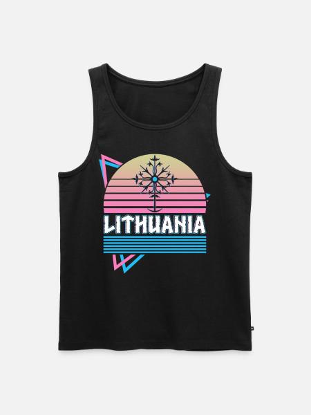Lithuania Norse Mythology Retro - Men's Premium Organic Tank Top - black