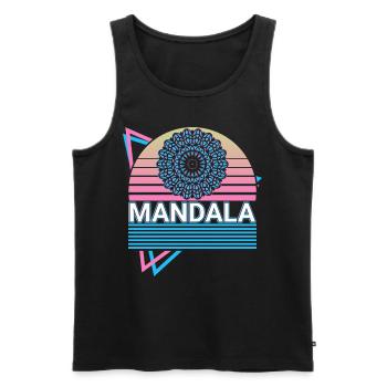 Mandala Heilige Geometrie Prana - Männer Premium Bio Tank Top - Schwarz - Vorne - AI Model Male 178 light (178cm)