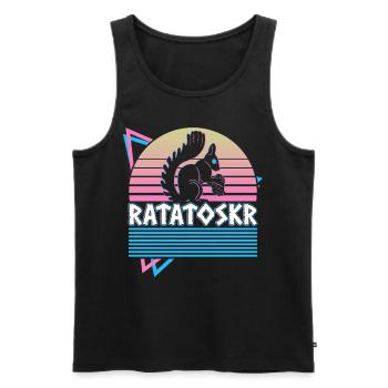 Ratatoskr Squirrel Norse Mythology Retro - Men's Premium Organic Tank Top - black - Front - AI Model Male 178 light (178cm)