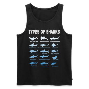 Types Of Sharks - Männer Premium Bio Tank Top - Schwarz - Vorne - AI Model Male 178 light (178cm)