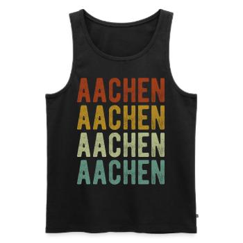 Aachen Stadt Retro Vintage - Männer Premium Bio Tank Top - Schwarz - Vorne - Michal (187cm)
