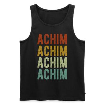 Achim Stadt Retro Vintage - Männer Premium Bio Tank Top - Schwarz - Vorne - Michal (187cm)