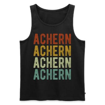 Achern Stadt Retro Vintage - Männer Premium Bio Tank Top - Schwarz - Vorne - AI Model Male 178 light (178cm)