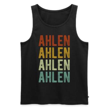 Ahlen Stadt Retro Vintage - Männer Premium Bio Tank Top - Schwarz - Vorne - AI Model Male 178 light (178cm)