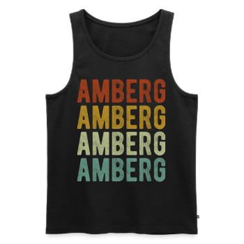 Amberg Stadt Retro Vintage - Männer Premium Bio Tank Top - Schwarz - Vorne - Michal (187cm)