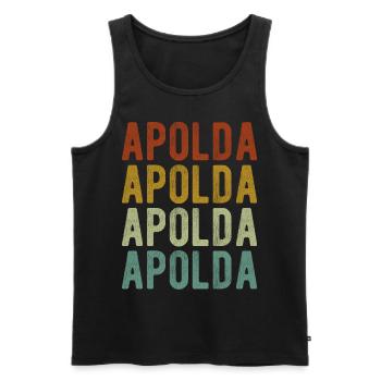 Apolda Stadt Retro Vintage - Männer Premium Bio Tank Top - Schwarz - Vorne - Michal (187cm)