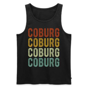 Coburg Stadt Retro Vintage - Männer Premium Bio Tank Top - Schwarz - Vorne - AI Model Male 178 light (178cm)
