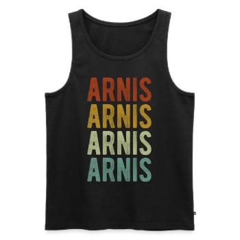 Arnis Stadt Retro Vintage - Männer Premium Bio Tank Top - Schwarz - Vorne - Michal (187cm)