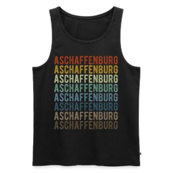 Aschaffenburg City Retro Vintage - Men's Premium Organic Tank Top - black - Front - AI Model Male 178 light (178cm)