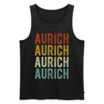 Aurich City Retro Vintage - Men's Premium Organic Tank Top - black - Front - AI Model Male 178 light (178cm)