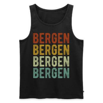 Bergen City Retro Vintage - Men's Premium Organic Tank Top - black - Front - AI Model Male 178 light (178cm)