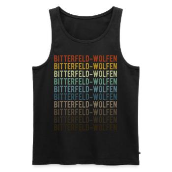 Bitterfeld-Wolfen City Retro Vintage - Men's Premium Organic Tank Top - black - Front - AI Model Male 178 light (178cm)