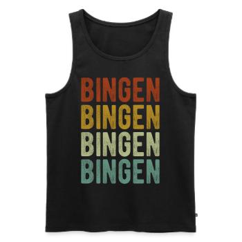 Bingen Stadt Retro Vintage - Männer Premium Bio Tank Top - Schwarz - Vorne - Michal (187cm)