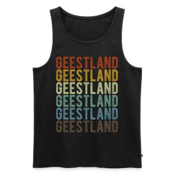 Geestland City Retro Vintage - Men's Premium Organic Tank Top - black - Front - Michal (187cm)