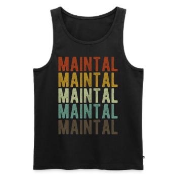 Maintal City Rétro Vintage - Débardeur bio Premium Homme - noir - Devant - Michal (187cm)
