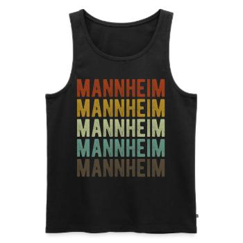 Mannheim Stadt Retro Vintage - Männer Premium Bio Tank Top - Schwarz - Vorne - Michal (187cm)