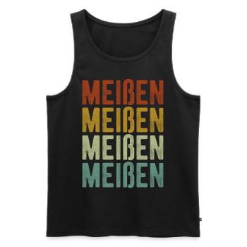 Meißen Stadt Retro Vintage - Männer Premium Bio Tank Top - Schwarz - Vorne - Michal (187cm)