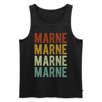 Marne Stadt Retro Vintage - Männer Premium Bio Tank Top - Schwarz - Vorne - Michal (187cm)