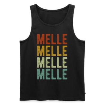 Melle City Retro Vintage - Men's Premium Organic Tank Top - black - Front - Michal (187cm)