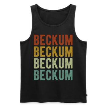 Beckum City Retro Vintage - Men's Premium Organic Tank Top - black - Front - Michal (187cm)