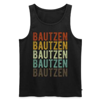 Bautzen Stadt Retro Vintage - Männer Premium Bio Tank Top - Schwarz - Vorne - AI Model Male 178 light (178cm)
