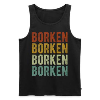 Borken Stadt Retro Vintage - Männer Premium Bio Tank Top - Schwarz - Vorne - Michal (187cm)