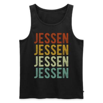 Jessen Stadt Retro Vintage - Männer Premium Bio Tank Top - Schwarz - Vorne - AI Model Male 178 light (178cm)