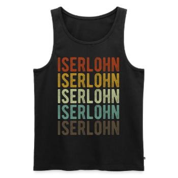 Iserlohn City Retro Vintage - Men's Premium Organic Tank Top - black - Front - AI Model Male 178 light (178cm)
