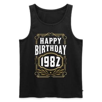 1982 Fête d’anniversaire Vieille année de construction - Débardeur bio Premium Homme - noir - Devant - AI Model Male 178 light (178cm)