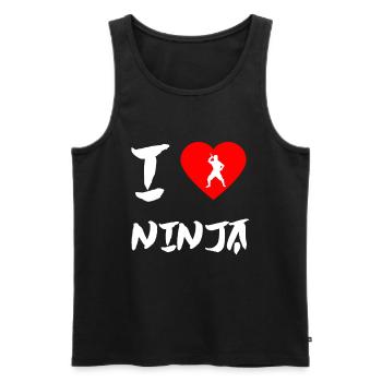 Ninja - Männer Premium Bio Tank Top - Schwarz - Vorne - AI Model Male 178 light (178cm)