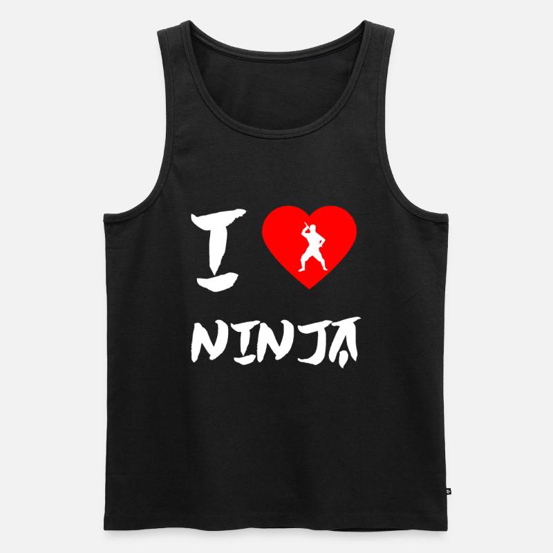 Ninja - Männer Premium Bio Tank Top - Schwarz