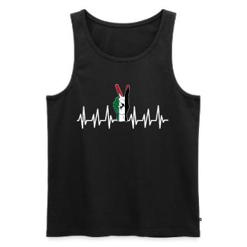 Palestine Cadeau Gratuit Palestine Bande de Gaza - Débardeur bio Premium Homme - noir - Devant - Michal (187cm)